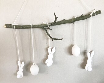 EASTER BRANCH / Ceramic window or door decoration