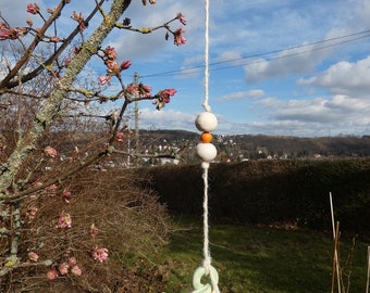 Large MARIENBELL - ceramic flower / wind chime in delicate pastel tones