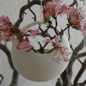 Flower basket fine white porcelain / spring flowers / succulents / tillandsias in a cream colored gift box image 4