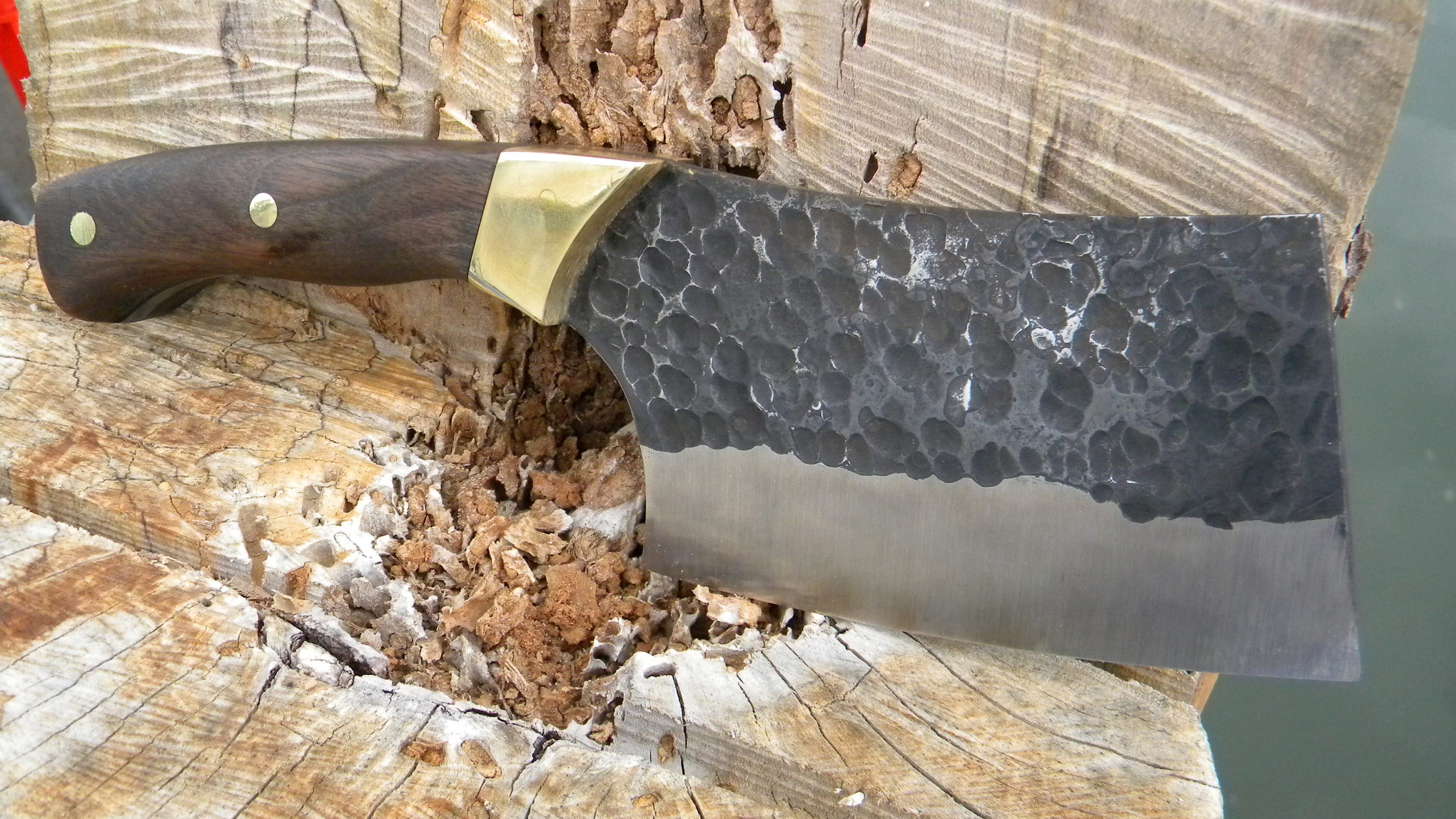 Custom made hammer peened Cleaver Knife Etsy