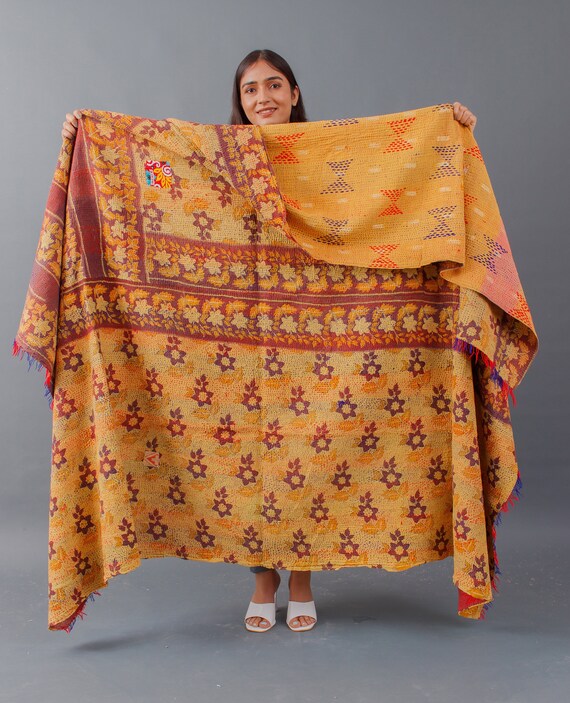 Super Special Vintage Kantha Quilt, Kantha, Blanket, Recycled 