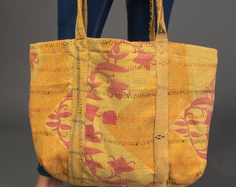 Vintage kantha Cotton bag, big size bag, shoulder bag, kantha XL bag, tote bag