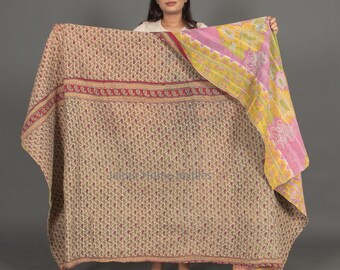 Edredón kantha vintage súper especial, kantha, manta, manta kantha reciclada, edredón kantha, edredón indio, regalo hecho a mano, nuevo