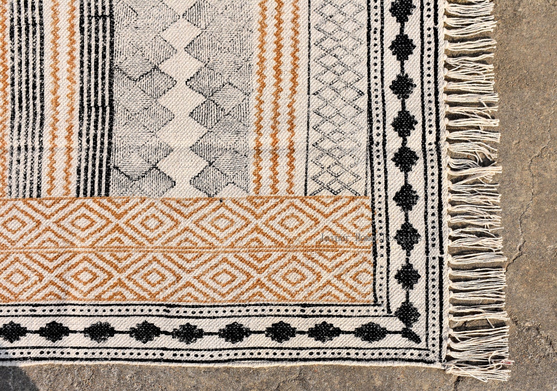 10x14 feet Indian rugs cotton rug woven rug area rugs for Etsy