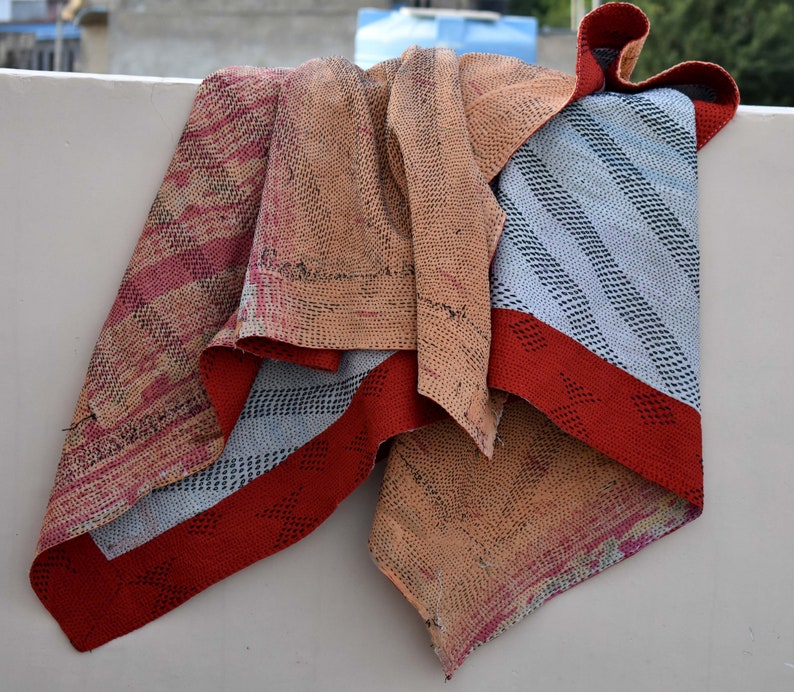 kantha quilt baby blanket kantha handmade Baby Quilt Super special vintage kantha baby quilt recycled kantha baby blanket