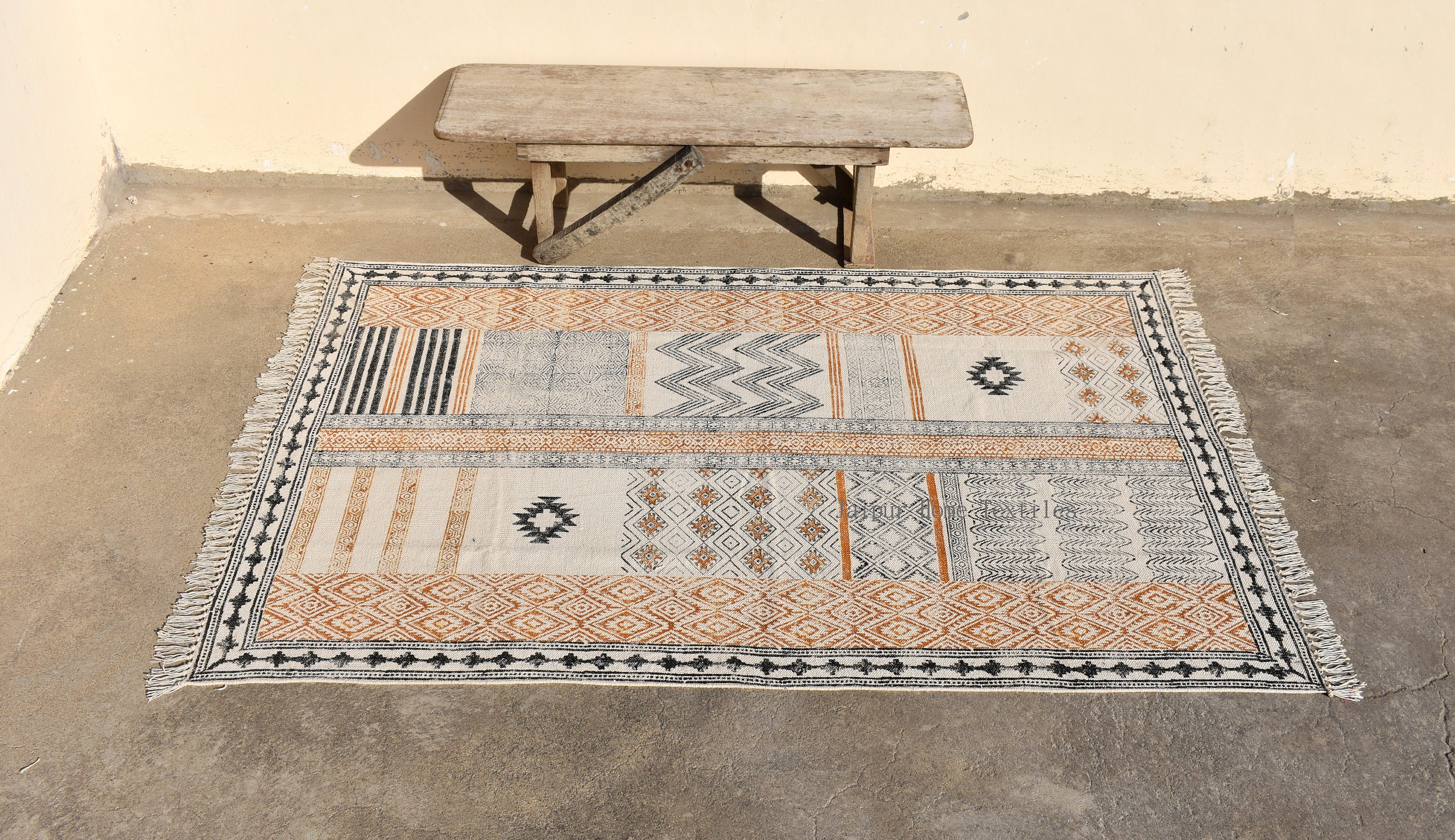 12x16 Feet Indian Rugs Cotton Rug Woven Rug Area Rugs for | Etsy