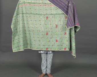 Edredón kantha vintage súper especial, kantha, manta, manta kantha reciclada, edredón kantha, edredón indio, regalo hecho a mano, nuevo