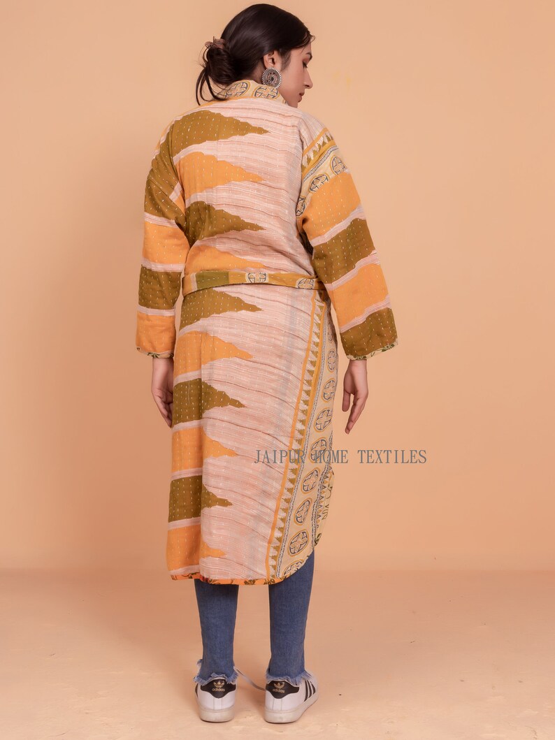 gowns Reversible Vintage Kantha 100/% Cotton kimono Robes Women/'s robes cotton dressing gown kimono winter robe for winter best gift