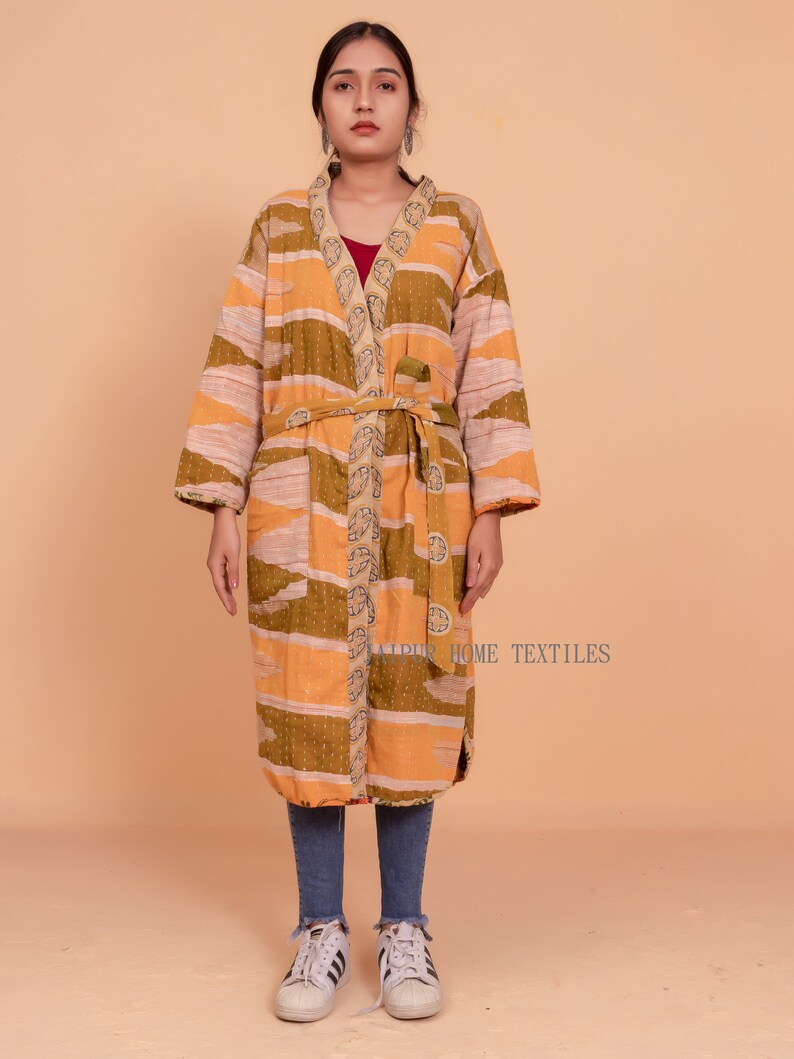 gowns Reversible Vintage Kantha 100/% Cotton kimono Robes Women/'s robes cotton dressing gown kimono winter robe for winter best gift