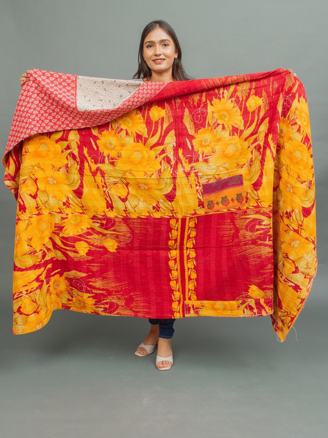 Super Special Vintage Kantha Quilt, Kantha, Blanket, Recycled Kantha