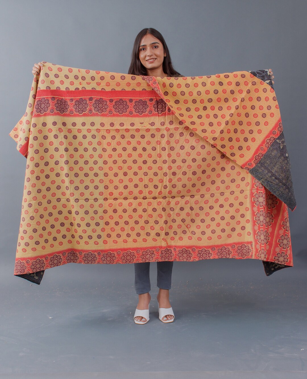 Super Special Vintage Kantha Quilt, Kantha, Blanket, Recycled Kantha