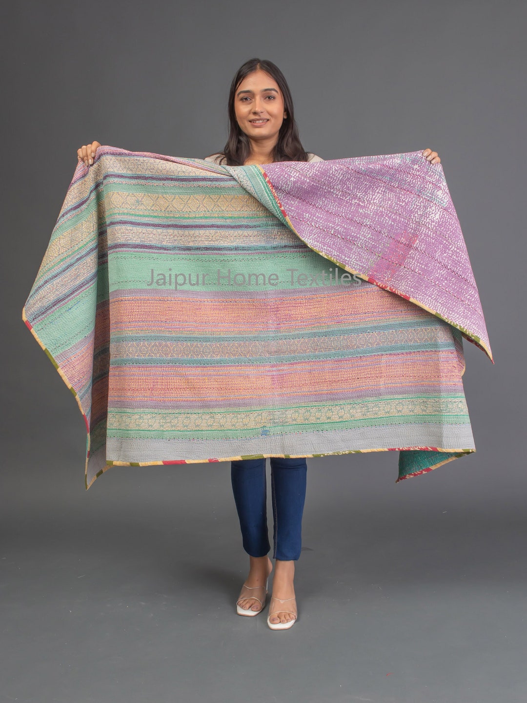 Super Special Vintage Kantha Quilt, Kantha, Blanket, Recycled Kantha