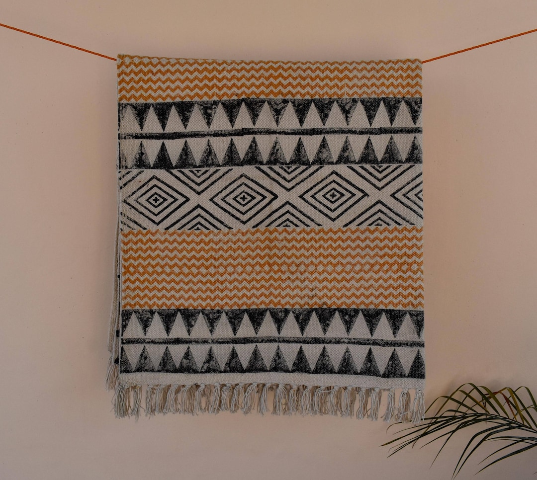 Large 6x9 Ft Indian Rugs, Cotton Rug, Woven Rug, Area Rugs, Decor Rug ...