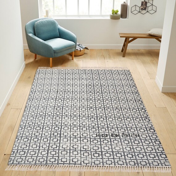Grosse Indische Teppiche Baumwollteppich Gewebte Teppich Etsy