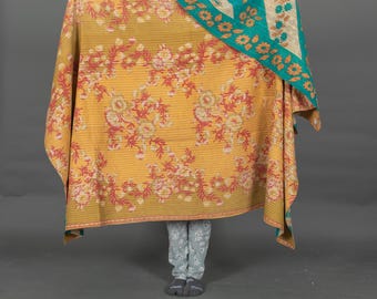 Edredón kantha vintage súper especial, kantha, manta, manta kantha reciclada, edredón kantha, edredón indio, regalo hecho a mano, nuevo