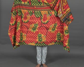 Edredón kantha vintage súper especial, kantha, manta, manta kantha reciclada, edredón kantha, edredón indio, regalo hecho a mano, nuevo