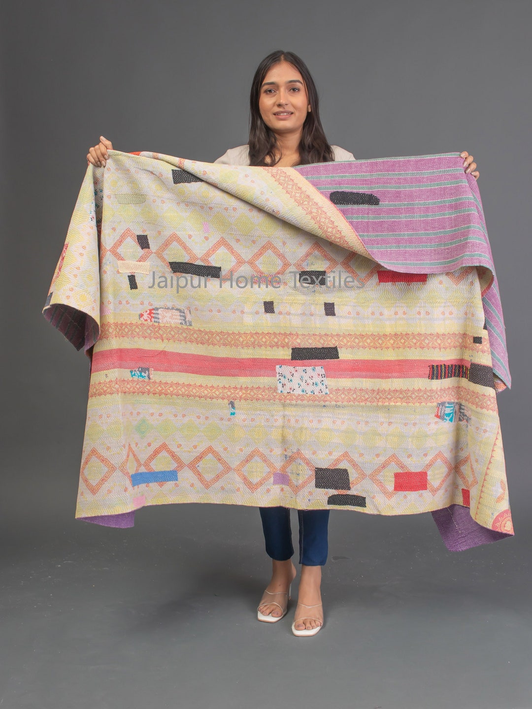 Super Special Vintage Kantha Quilt, Kantha, Blanket, Recycled Kantha