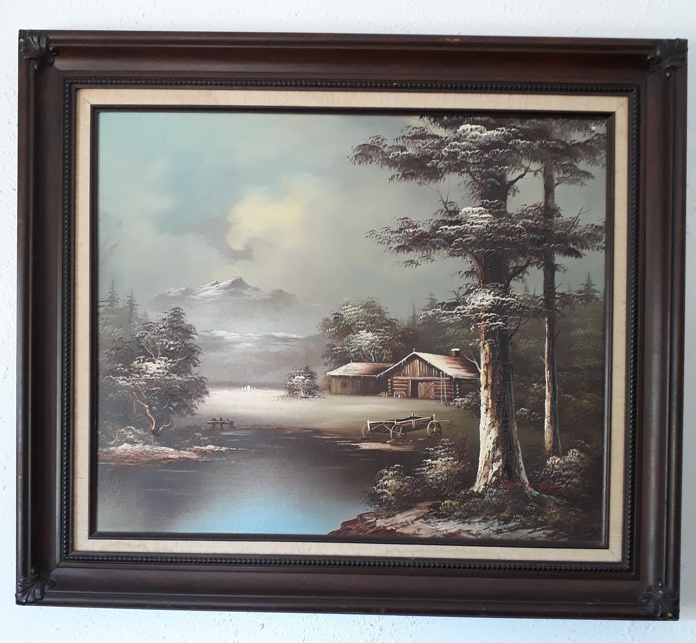 Framed Oil Painting Landscape Scenery on Canvas Signed Frank Etsy