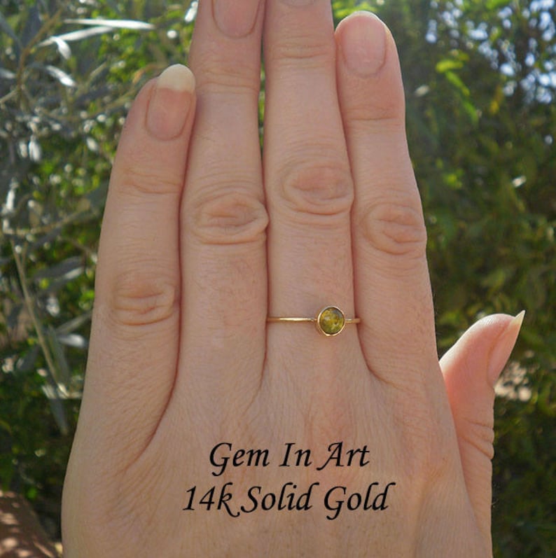 Gold Stacking Ring,Solid Gold ring,Dainty Ring,14K Gold ring,Tourmaline Ring,gold stackable ring,minimalist Ring,bague or,bague fine