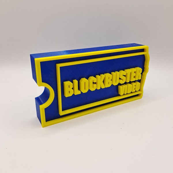 BLOCKBUSTER Video Tape / Video Game Rental Store Sign Desk Shelf Art VHS DVD