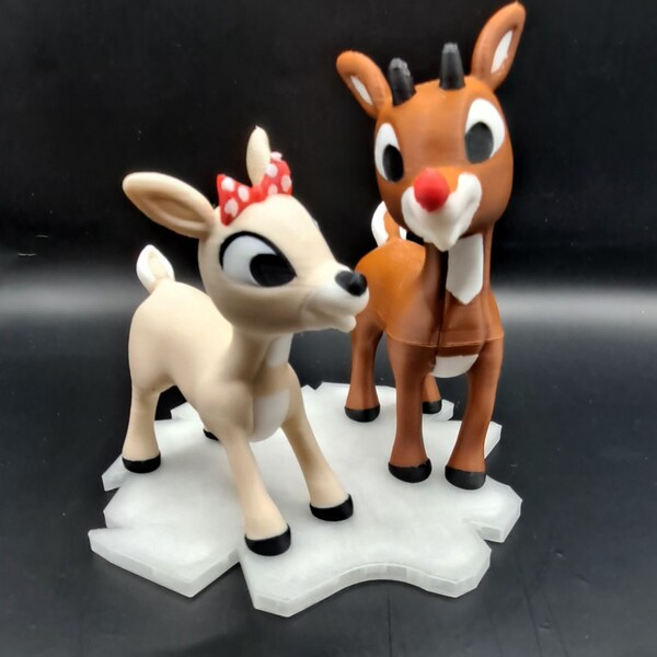 Rudolph the Red-Nosed Reindeer on Iceberg Figurine Statue Christmas Holiday Special and Clarice