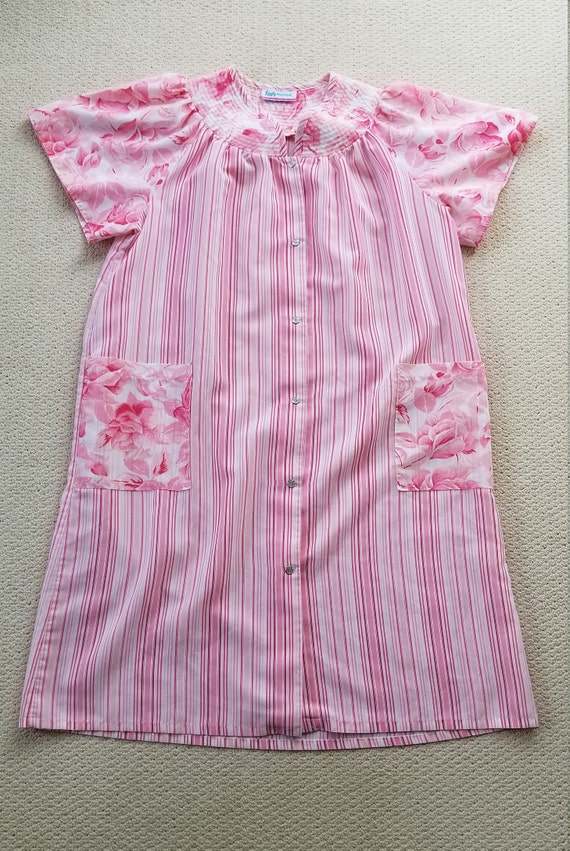 Vintage 1980s Lady Manhattan pink striped floral … - image 6