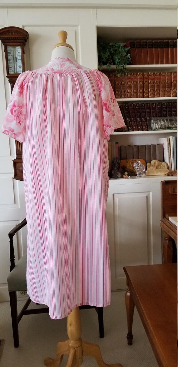 Vintage 1980s Lady Manhattan pink striped floral … - image 4