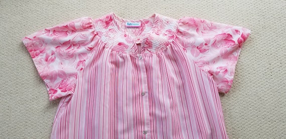Vintage 1980s Lady Manhattan pink striped floral … - image 8