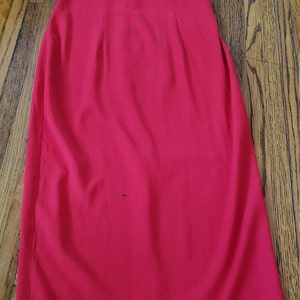 Vintage 1980s-1990s John Roberts red short-sleeved midi sheath dress image 6