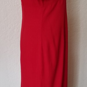 Vintage 1980s-1990s John Roberts red short-sleeved midi sheath dress image 4