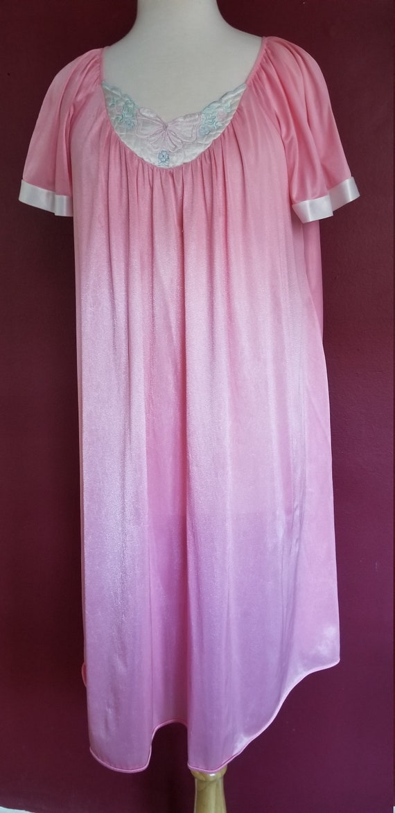 Vintage 1980s pink babydoll nightdress with embro… - image 6