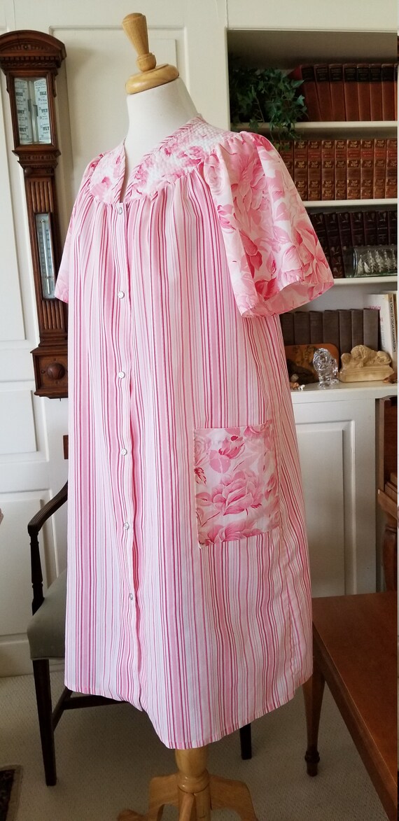 Vintage 1980s Lady Manhattan pink striped floral … - image 3