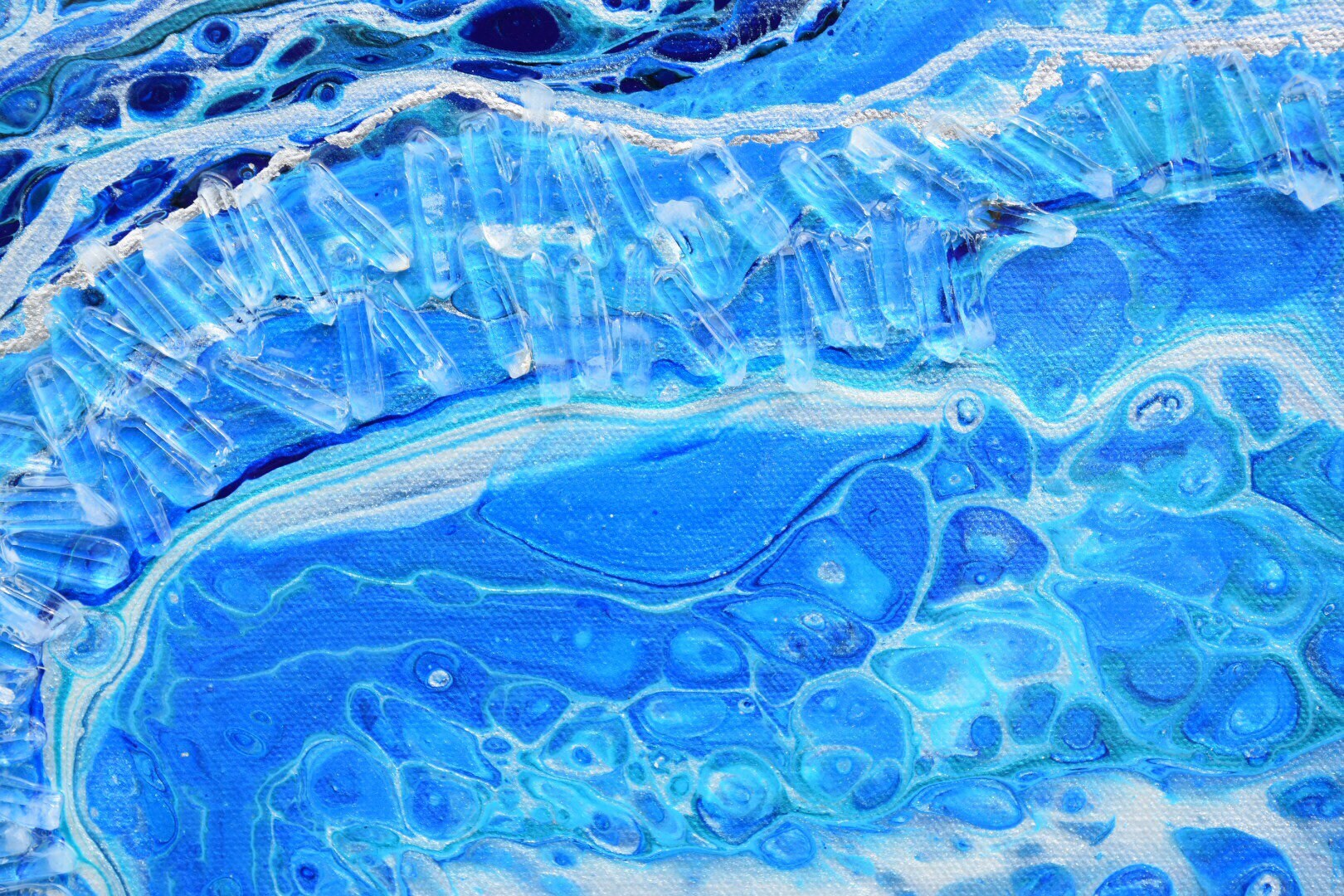 Crystal Blue Original Art Abstract Art Contemporary Art | Etsy