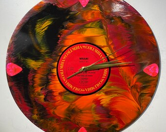 Wham!, Up-cycled record album wall clock, rock and roll fan, recycled art, recycled clock, music lover gift, unique gift