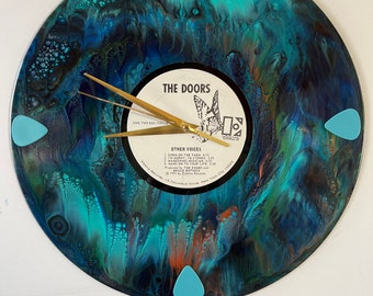 The Doors - Hand Painted Record Album Clock - Wall Art - Room Decor - Music Lover Gift for All Occasions - Free Shipping!