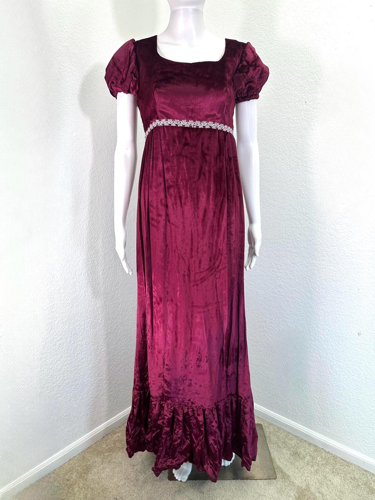 sachin and babi light blue dress Bridgerton Inspired Regency Era Black Velvet Ball Gown main image 1