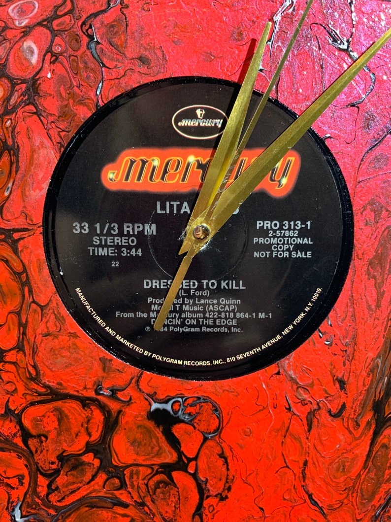 unique gift Lita Ford Up-cycled record album wall clock rock and roll fan recycled art recycled clock music lover gift