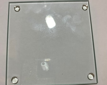 4 inch Glass Coasters, Candle Holder, Craft Supply, 12 per pack