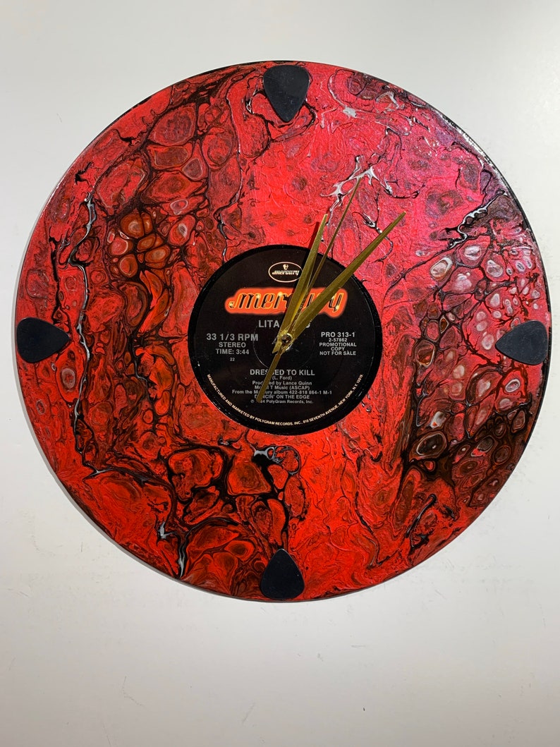 unique gift Lita Ford Up-cycled record album wall clock rock and roll fan recycled art recycled clock music lover gift