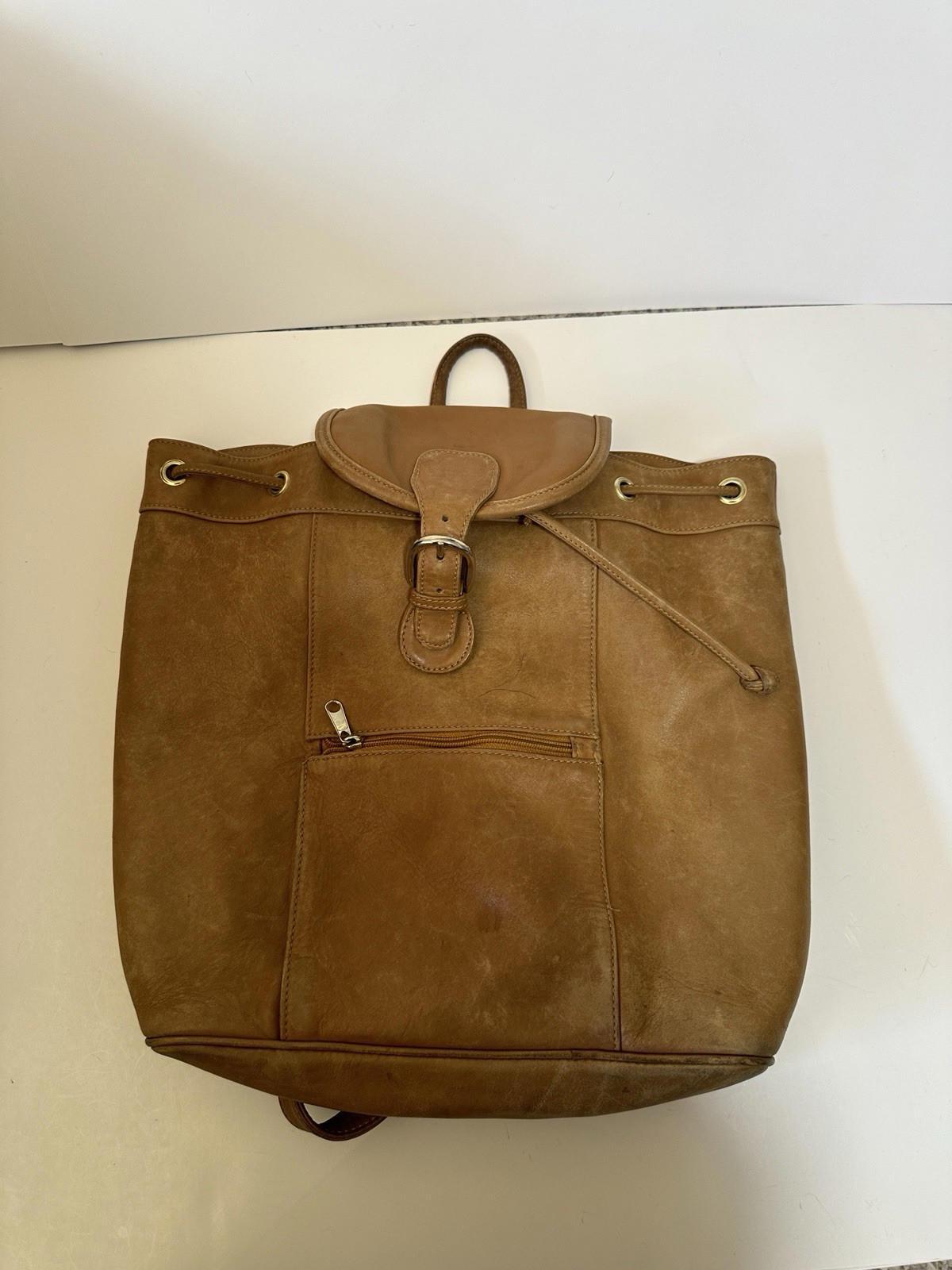 Boulder Ridge Chestnut Leather Backpack Boulder Ridge Leather Backpack Rucksack Brown Cowhide School  main image 2