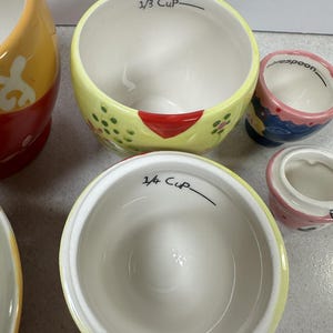 World Market Matryoshka Measuring Cups Ceramic Nesting Doll Set Whimsical image 4