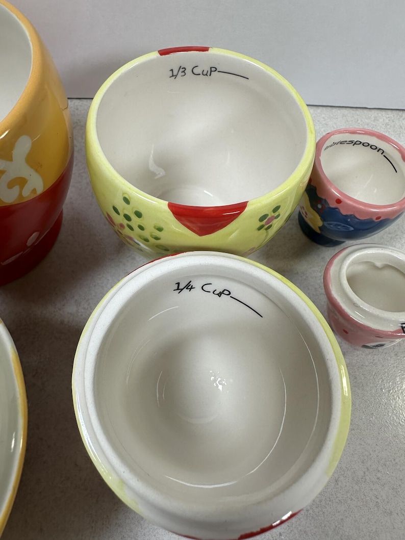 World Market Matryoshka Measuring Cups Ceramic Nesting Doll Set Whimsical image 4