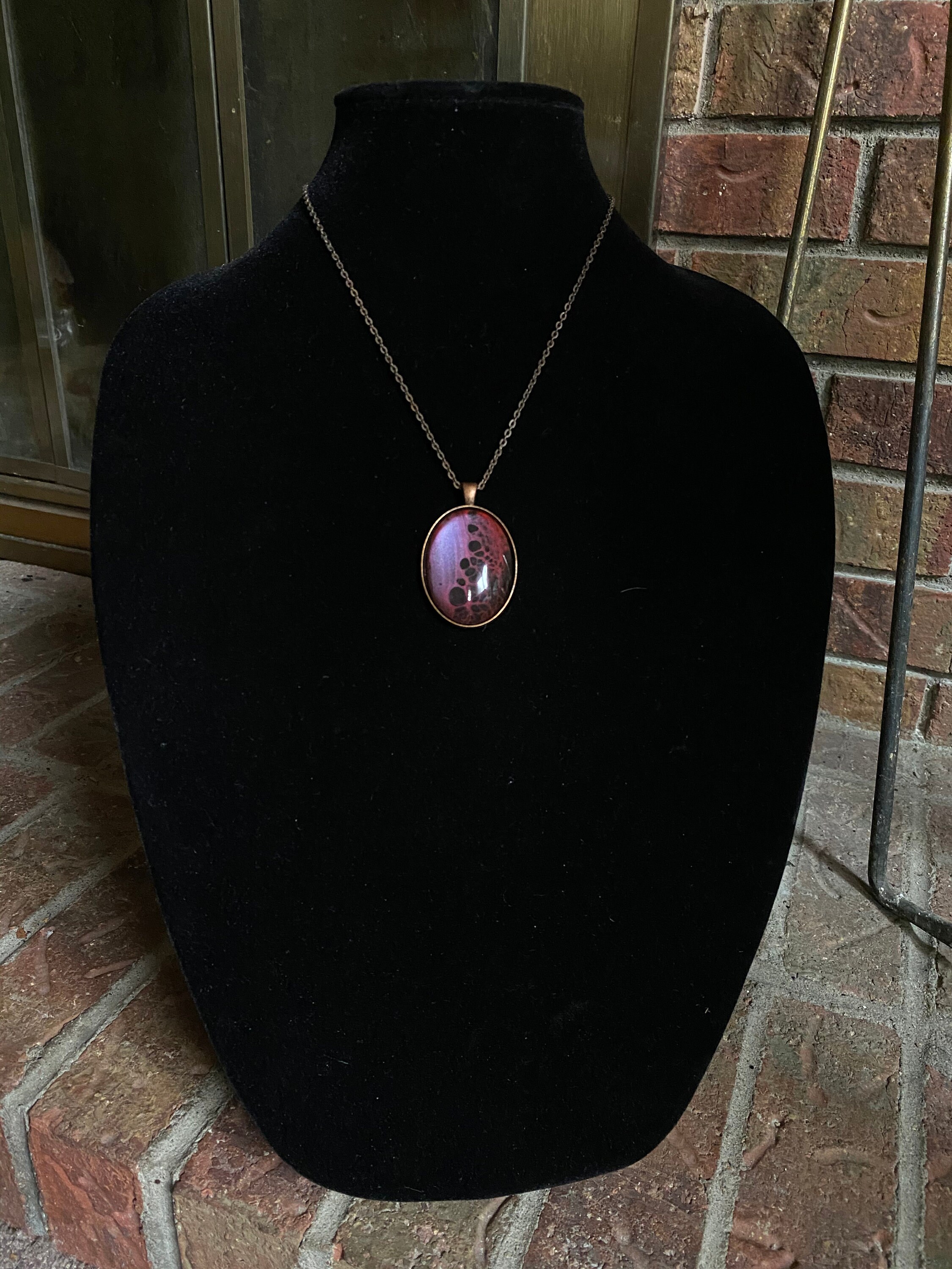 073 Cabachon Necklace, Handmade Necklace, Abstract, Copper 073 Cabachon Necklace, Handmade Necklace, Abstract, Copper
