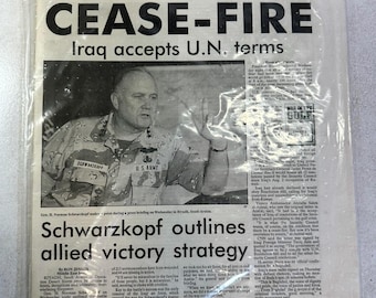 1991 Stars And Stripes Extra Cease-Fire Gulf War Newspaper Military Ephemera