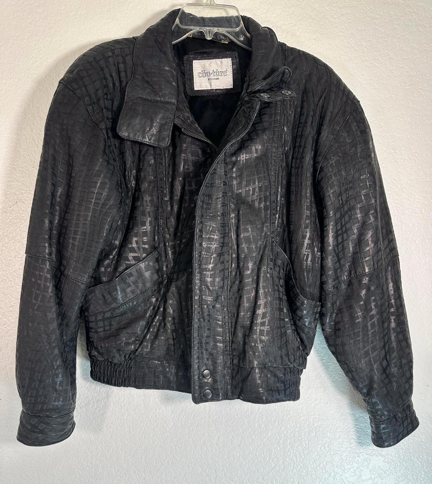 Blouson Bomber En Cuir Noir - Style Vintage Années 90 - Taille XL Homme - Marque Flight - Parfait Pour Moto
