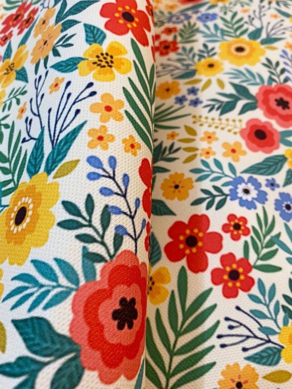 Colorful Boho Fabric, Floral Upholstery Fabric by the Yard, Digital Printed  Flowers Fabric for Home Decor Curtain Tablecloth Chair Couch 