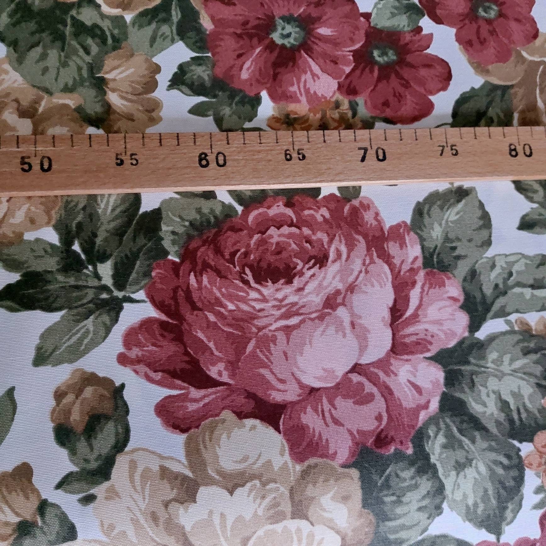 Shabby Chic Large Roses Fabric, Floral Upholstery Fabric by Shabby Chic Large Roses Fabric, Floral Upholstery Fabric by