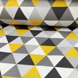 Triangles Upholstery Fabric by The Yard, Geometric Fabric, Scandinavian Fabric for Chair Curtain, Scandi Triangles Fabric