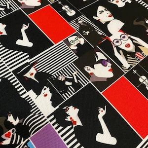 Pop Art Women Upholstery Fabric, Fashion Fabric for Chair Sofa Curtain Bag Pillow, Digital Printed Modern Fabric