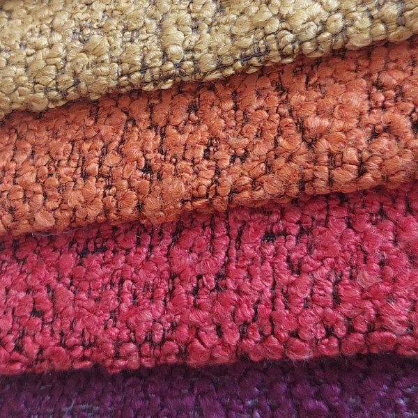 Boucle Fabric by The Yard, Upholstery Fabric, Faux Sheepskin Fabric, Red Mustard Orange Purple Burgundy Boucle Fabrics for Modern Home Decor